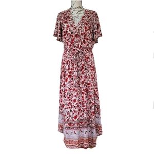 Knox Rose Floral Wrap Maxi Dress Large